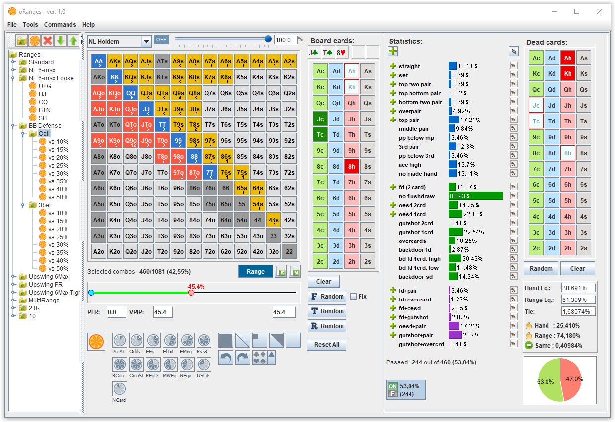 Oranges Calculator - Main window