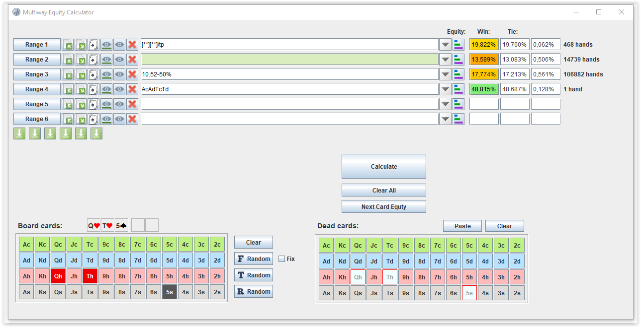 Multiway Equity Calculator